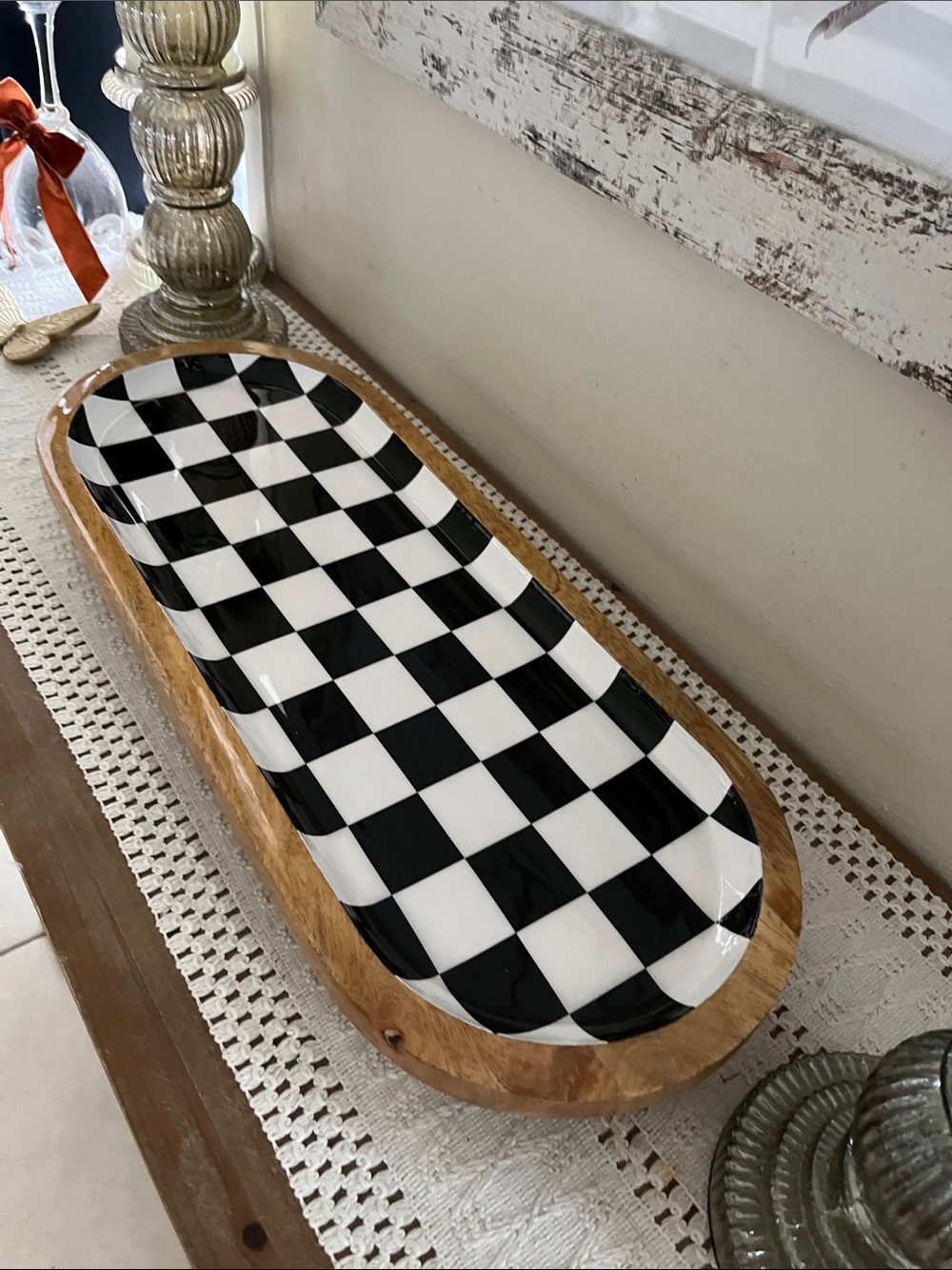 Checkered serving platter - Picture 4 of 12